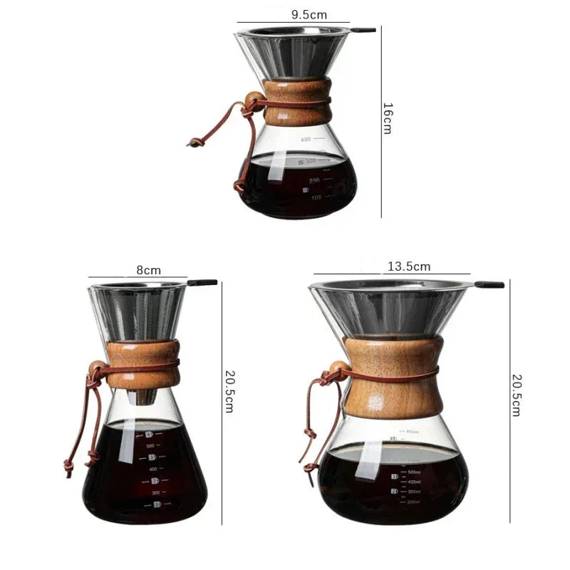 Cafeteira de Vidro Borossilicato com Filtro para Café Coado Lenogue