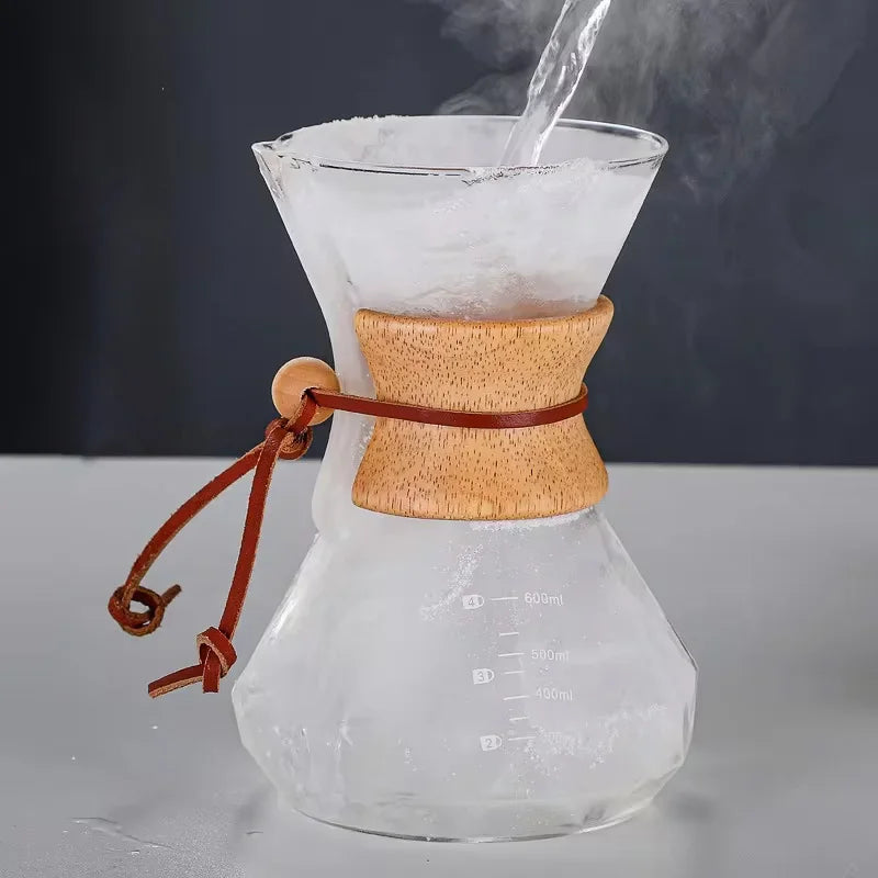 Cafeteira Manual de Vidro Borossilicato com Design Diamante Lenogue