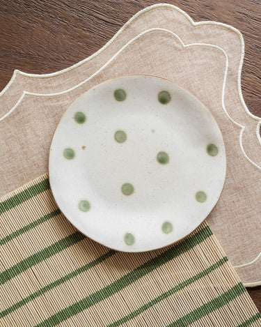 Cake Plate Polka Dots Green - Things I Like Things I Love