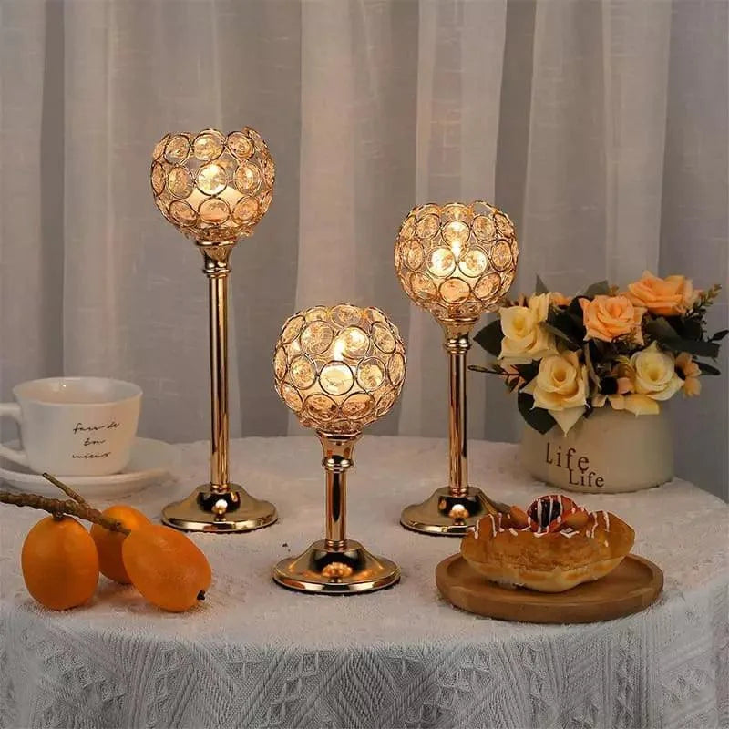 Candelabro Decorativo de Luxo para Velas e Iluminação Elegante Lenogue Kit 3 Peças