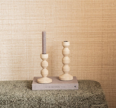 Candle Holder Dozza Wood Natural - Things I Like Things I Love