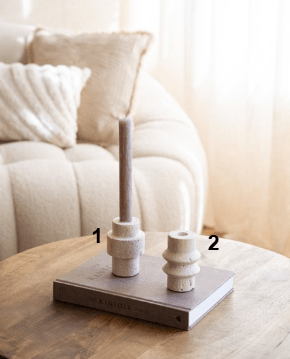 Candle Holder Travertine Natural - Things I Like Things I Love