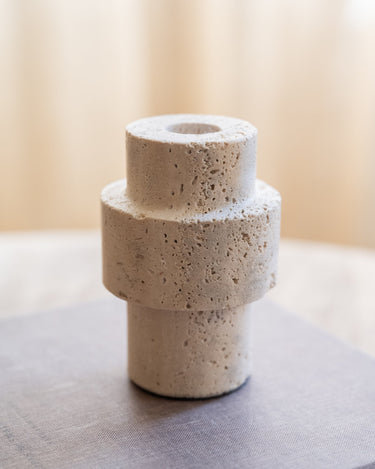 Candle Holder Travertine Natural - Things I Like Things I Love
