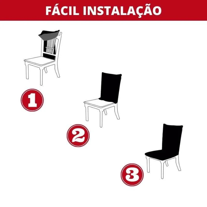 Capa de Cadeira de Jantar Suede Premium Impermeável Bege Lenogue