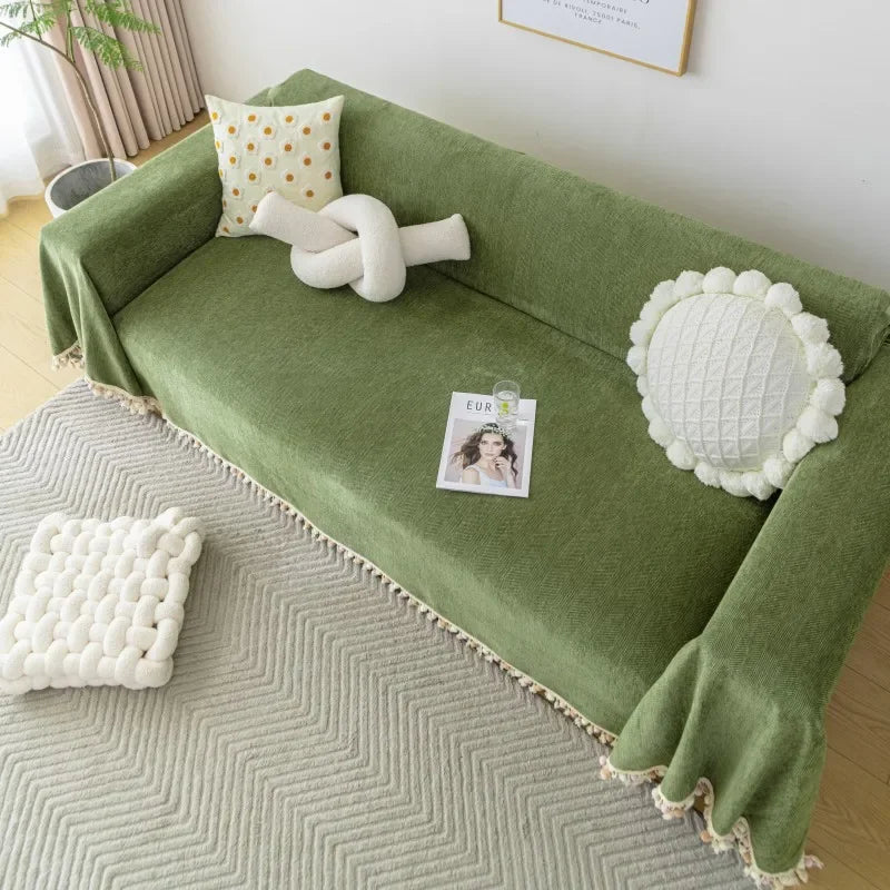 Capa para Sofá Cinza Claro Chenille Chevron Universal com Cobertura Total Lenogue