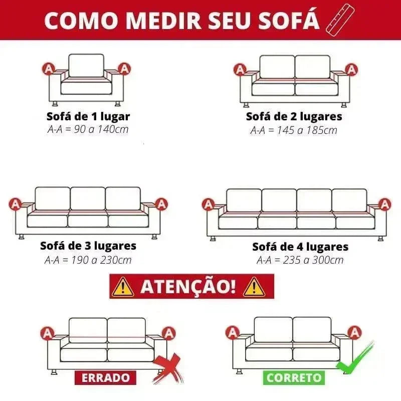 Capa Protetora para Sofá Chenille Antiderrapante Sofisticado Bege Lenogue