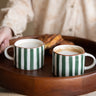 Cappuccino Mug Mykonos Green Stripe - Things I Like Things I Love