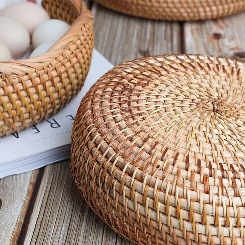Cesta Organizadora de Vime em Rattan Feita à Mão Lenogue