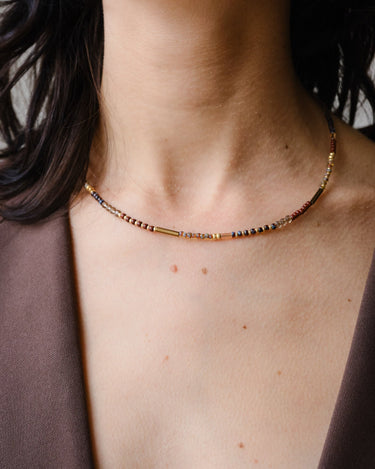 Chique Brown Necklace Gold - Things I Like Things I Love