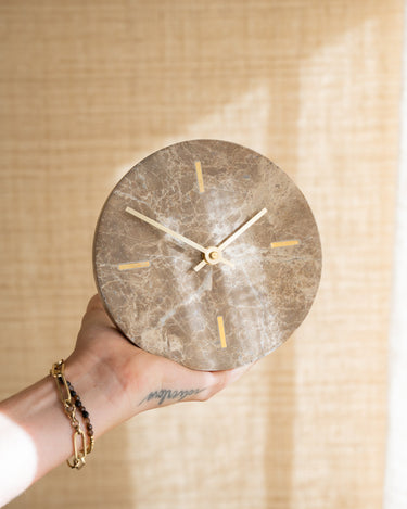 Clock Moreno Marble Brown - Things I Like Things I Love
