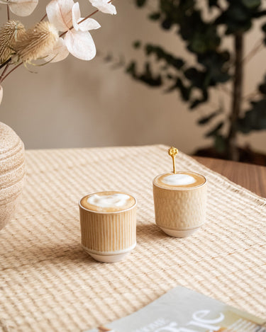 Coffee Mug Miyaki Stripes / Hammered - Things I Like Things I Love