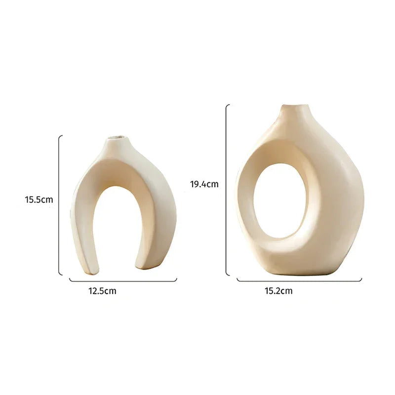 Conjunto com 2 Vasos Decorativos de Casal para Sala e Mesa Lenogue