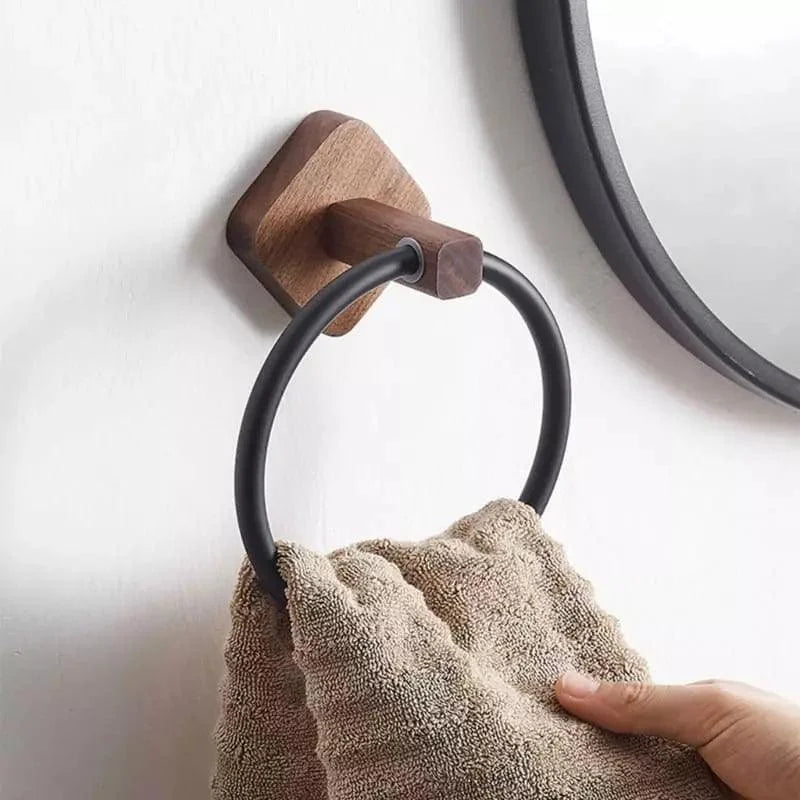 Conjunto de Suporte para Banheiro com Porta Toalha Lenogue Anel