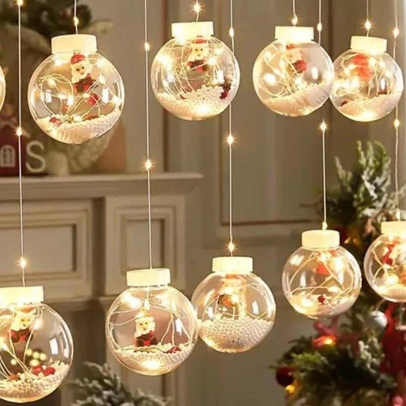 Cordão de Luzes Led Decorativas para Natal com Bolinhas Festivas Lenogue