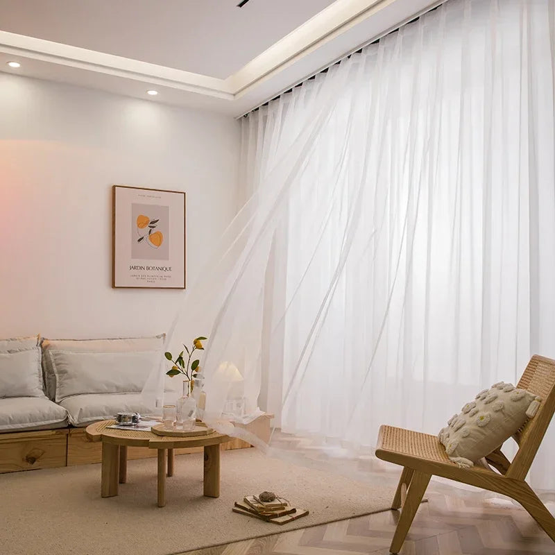 Cortina de Tule Branco Chiffon Super Leve para Sala e Quarto Lenogue