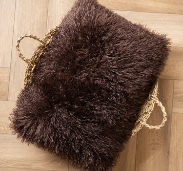 Cushion Doodly Furry Brown - Things I Like Things I Love