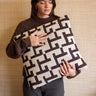 Cushion Geometric Weave Brown - Things I Like Things I Love