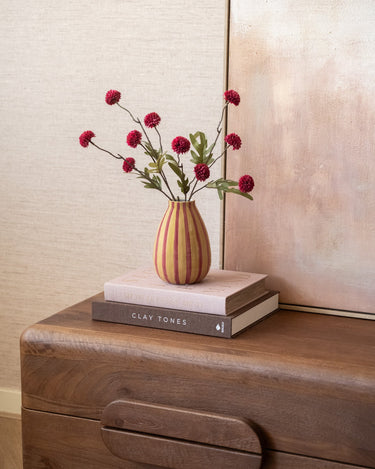 Deco Vaas Lana Gestreept Roze - Things I Like Things I Love