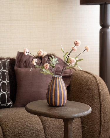Deco Vaas Noah Gestreept Aubergine - Things I Like Things I Love