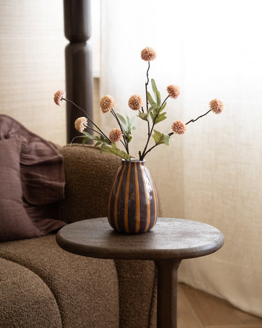 Deco Vaas Noah Gestreept Aubergine - Things I Like Things I Love