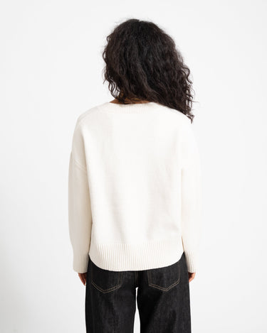 Elsa V-Neck Knit Cloud Dancer - Things I Like Things I Love