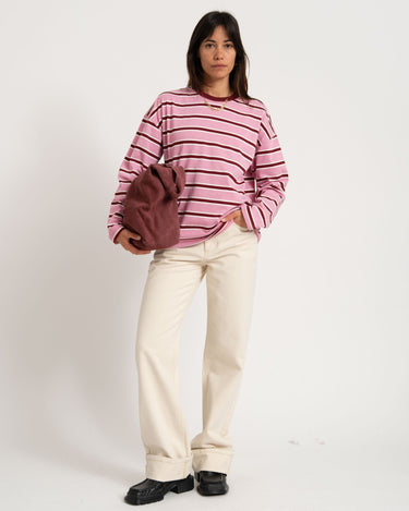Ember Stripe Sweat Begonia Pink - Things I Like Things I Love