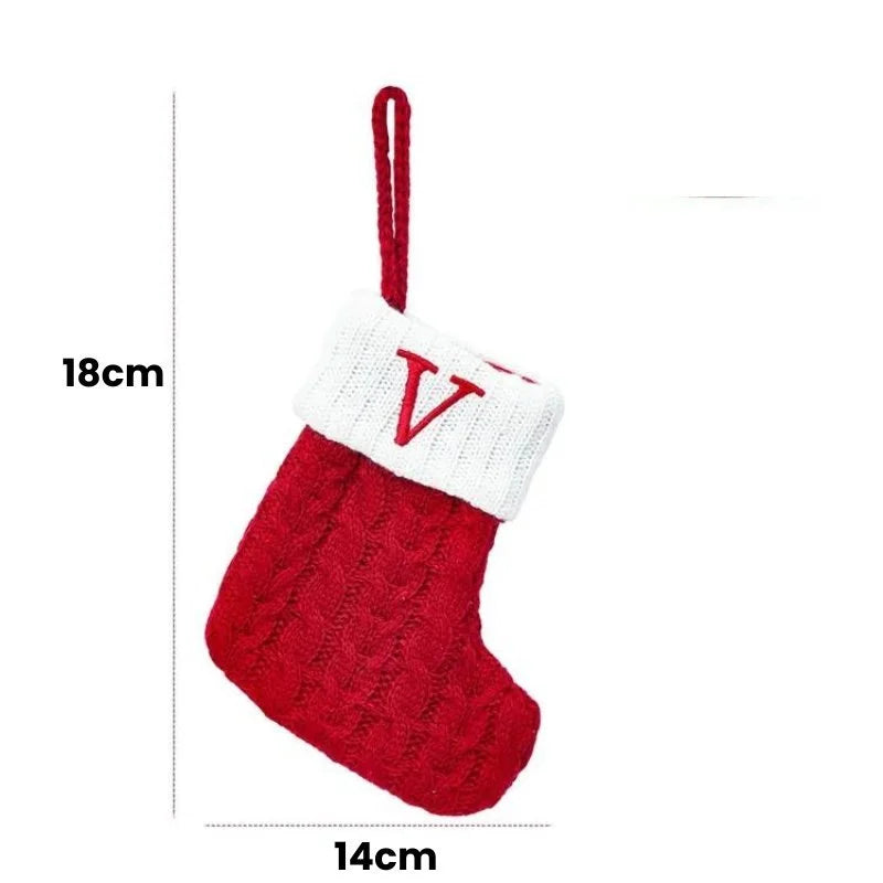 Enfeite Meias de Natal Letras do Alfabeto Lenogue