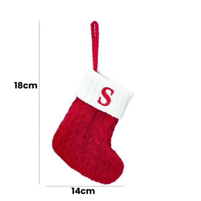 Enfeite Meias de Natal Letras do Alfabeto Lenogue