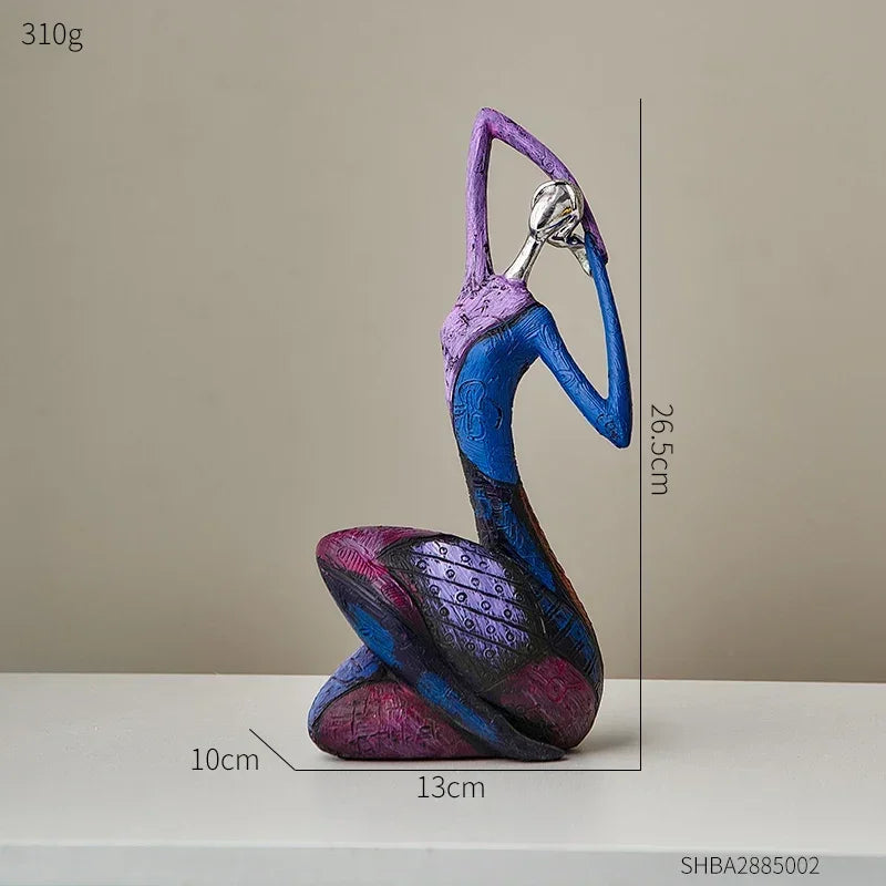 Escultura Abstrata Estilo Nórdico em Resina para Decoração Lenogue