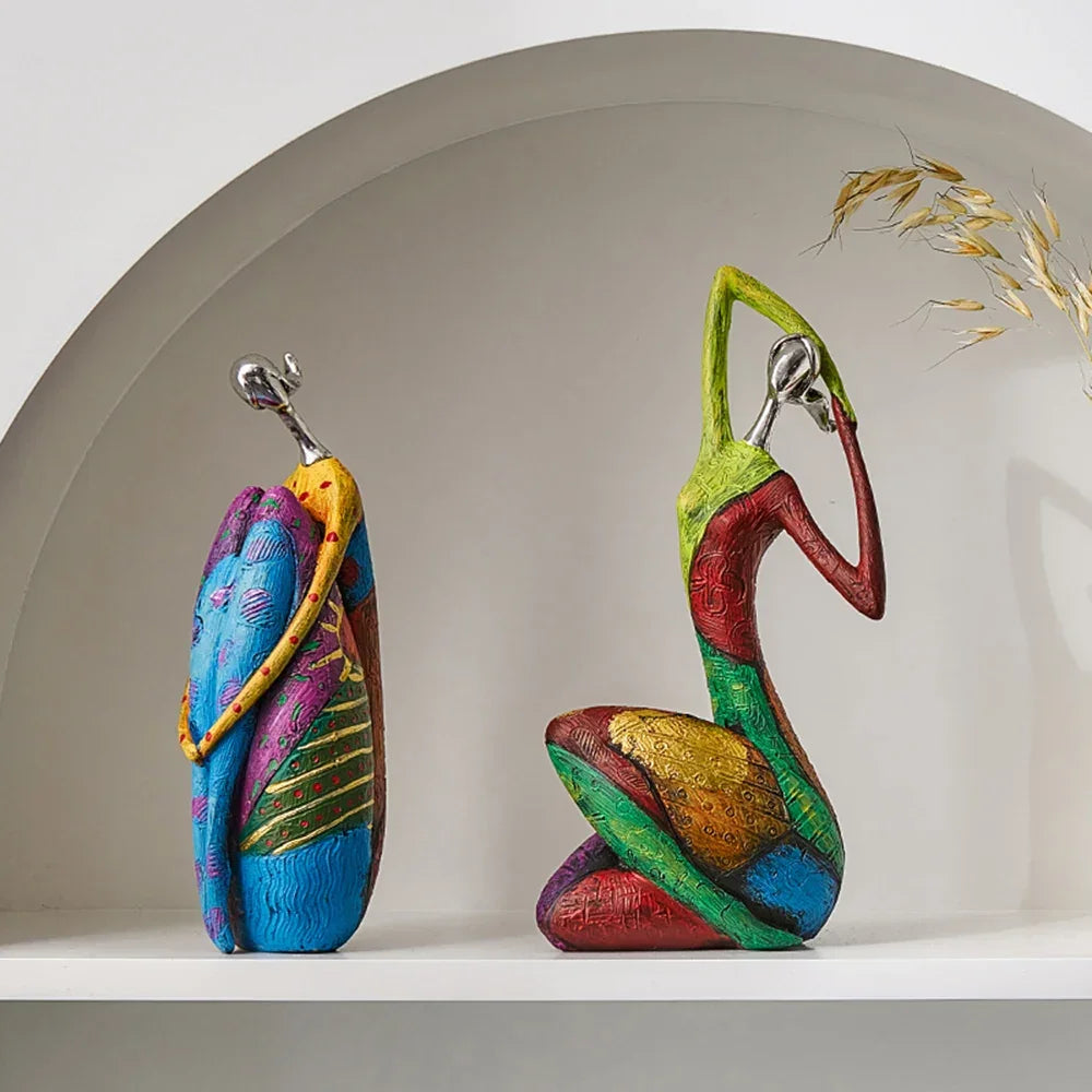 Escultura Abstrata Estilo Nórdico em Resina para Decoração Lenogue