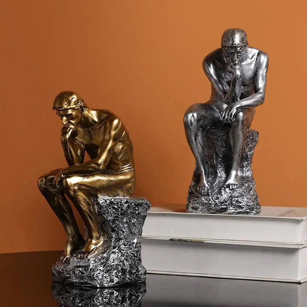 Escultura Abstrata Pensador em Resina para Decoração Lenogue