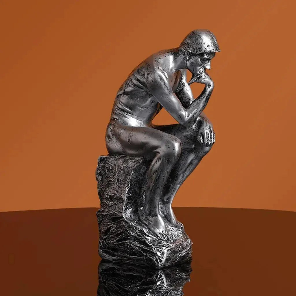 Escultura Abstrata Pensador em Resina para Decoração Lenogue