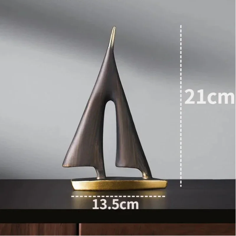 Escultura Barco Veleiro em Resina para Sala e Quarto Lenogue