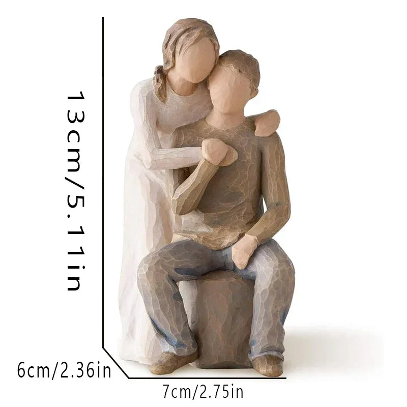 Escultura Casal em Resina para Sala Lenogue