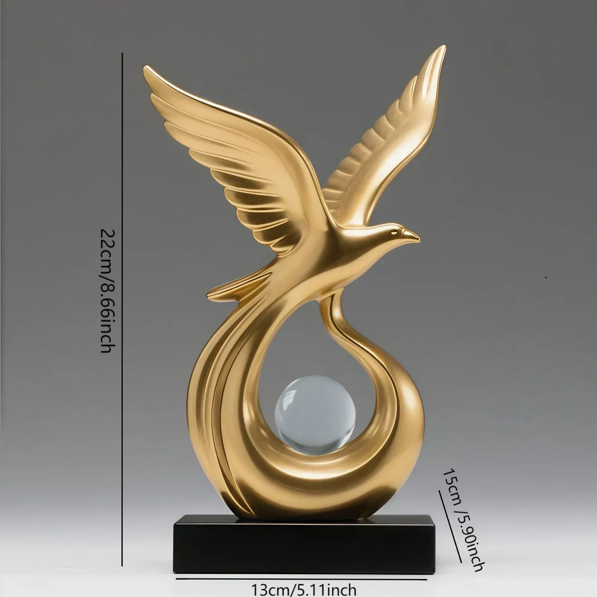 Escultura Decorativa Símbolo de Prosperidade em Resina Premium Lenogue
