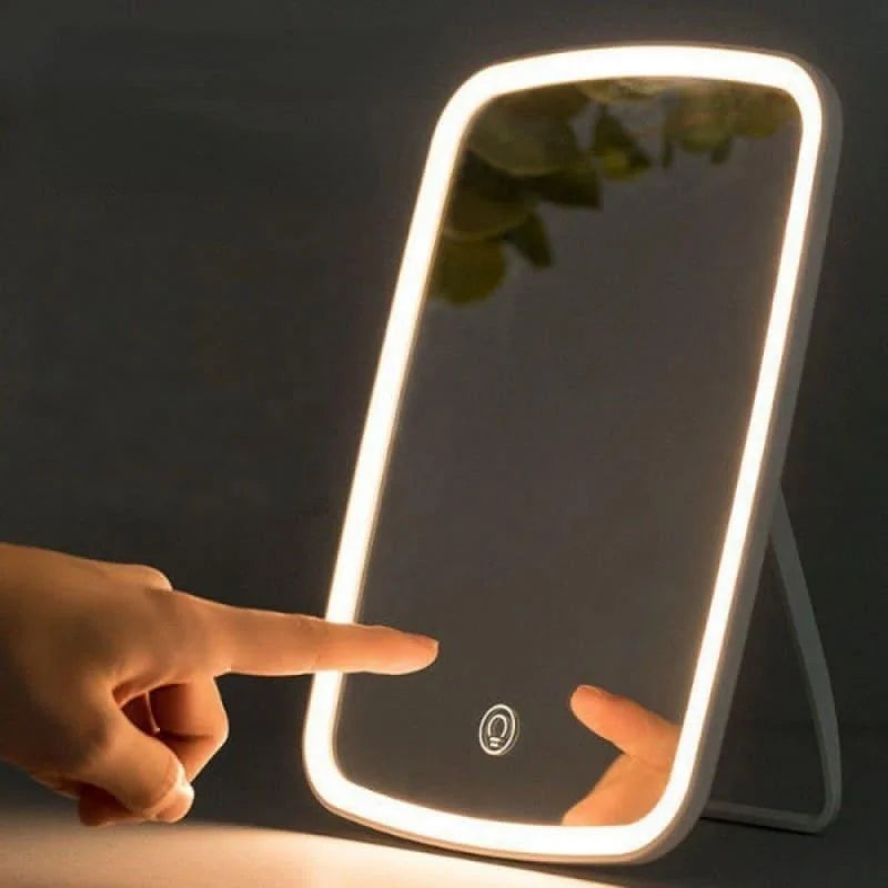 Espelho de Maquiagem com Led Ajustável e Bateria Recarregável Lenogue
