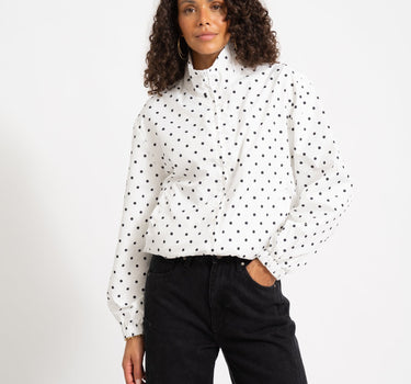 Essa Dot Jacket Bright White/Black - Things I Like Things I Love
