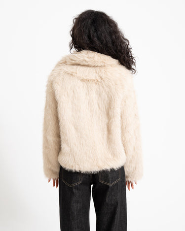 Evie Fur Jacket Oatmeal - Things I Like Things I Love