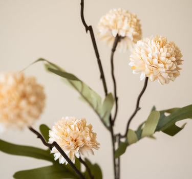 Faux Flower Pompom Beige - Things I Like Things I Love