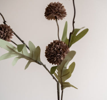 Faux Flower Pompom Brown - Things I Like Things I Love