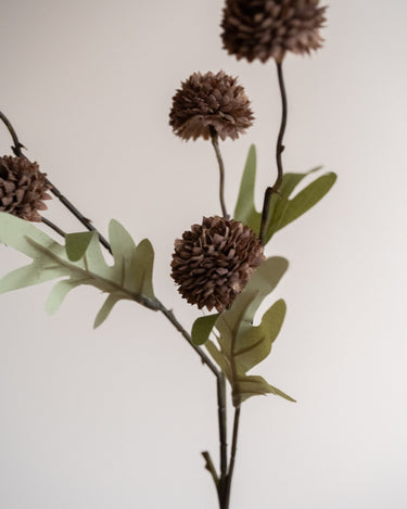Faux Flower Pompom Brown - Things I Like Things I Love