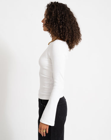 Fifi Boatneck Wide Top Bright White - Things I Like Things I Love