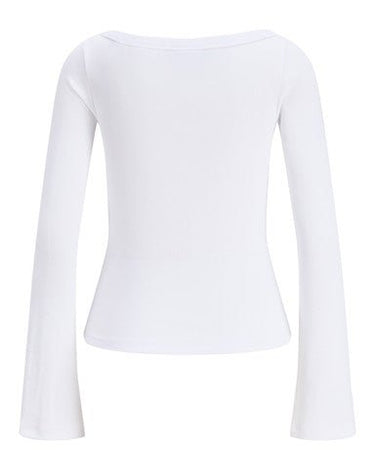 Fifi Boatneck Wide Top Bright White - Things I Like Things I Love