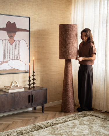 Floor Lamp Micky Bouclé Burgundy - Things I Like Things I Love