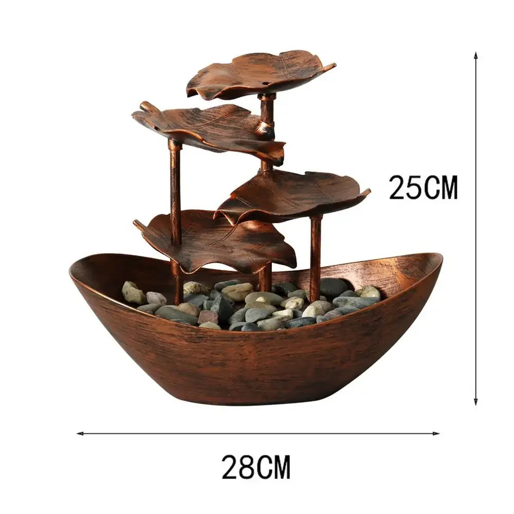 Fonte Decorativa de Mesa com Cascata Lótus Led Bomba Usb Lenogue