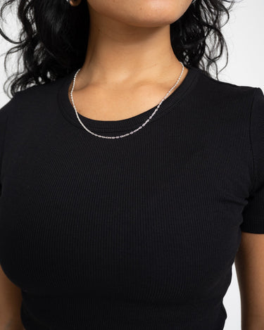 Frankie Rib Tee Black - Things I Like Things I Love