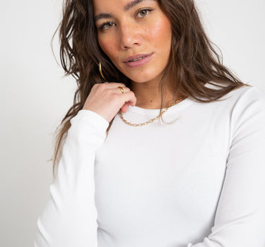 Freya Rib Tee Bright White - Things I Like Things I Love