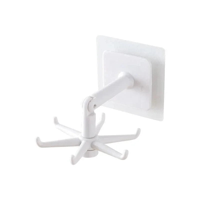 Ganchos Rotativos Autoadesivos Abs para Organizar Acessórios e Roupas Lenogue Branco / 1 Unidade
