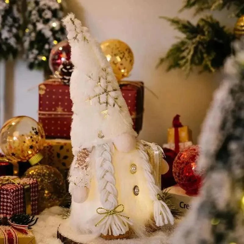 Gnomo de Natal Iluminado com Led para Decoração Lenogue