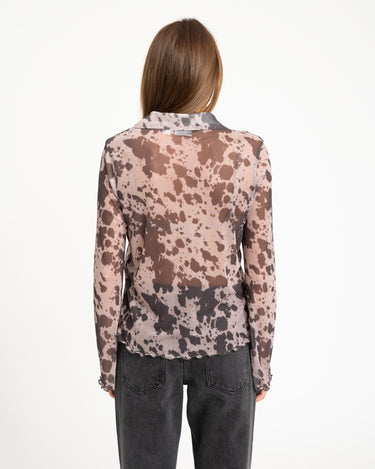 Gracie Mesh Shirt Birch Cow - Things I Like Things I Love